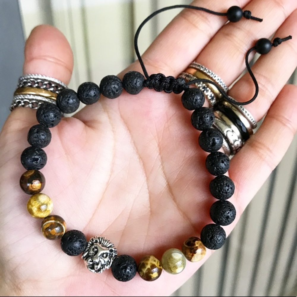 Men or women genuine gemstones macrame lion - Picture 3 of 7